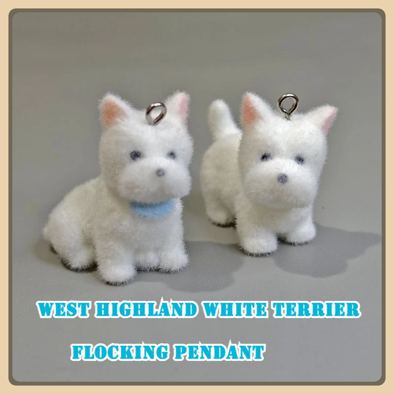 Popular Cartoon Anime Cute West Highland Dog Pendant Handmade DIY Keychain Phone Chain Charms Accessories Materials Wholesale