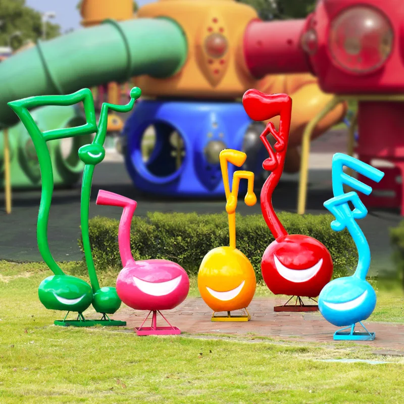 Large simulation music note FRP sculpture music element ornament shopping mall scenic area photography props