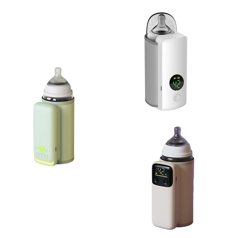 1Set Bottle Heating Jacket 6Levels Adjustment Temperature Display Bottle Heater Portable Baby Bottle Heater Night Light Lighting