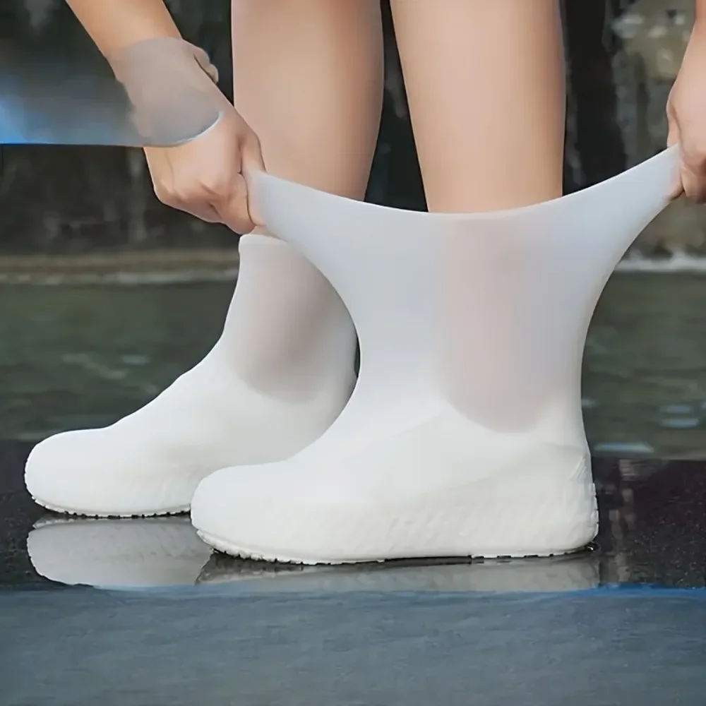 1Pair Waterproof Silicone Shoe Cover Thicken Rainproof Shoe Cover Special Waterproof Wear resistant Outdoor Anti slip Shoe Cover