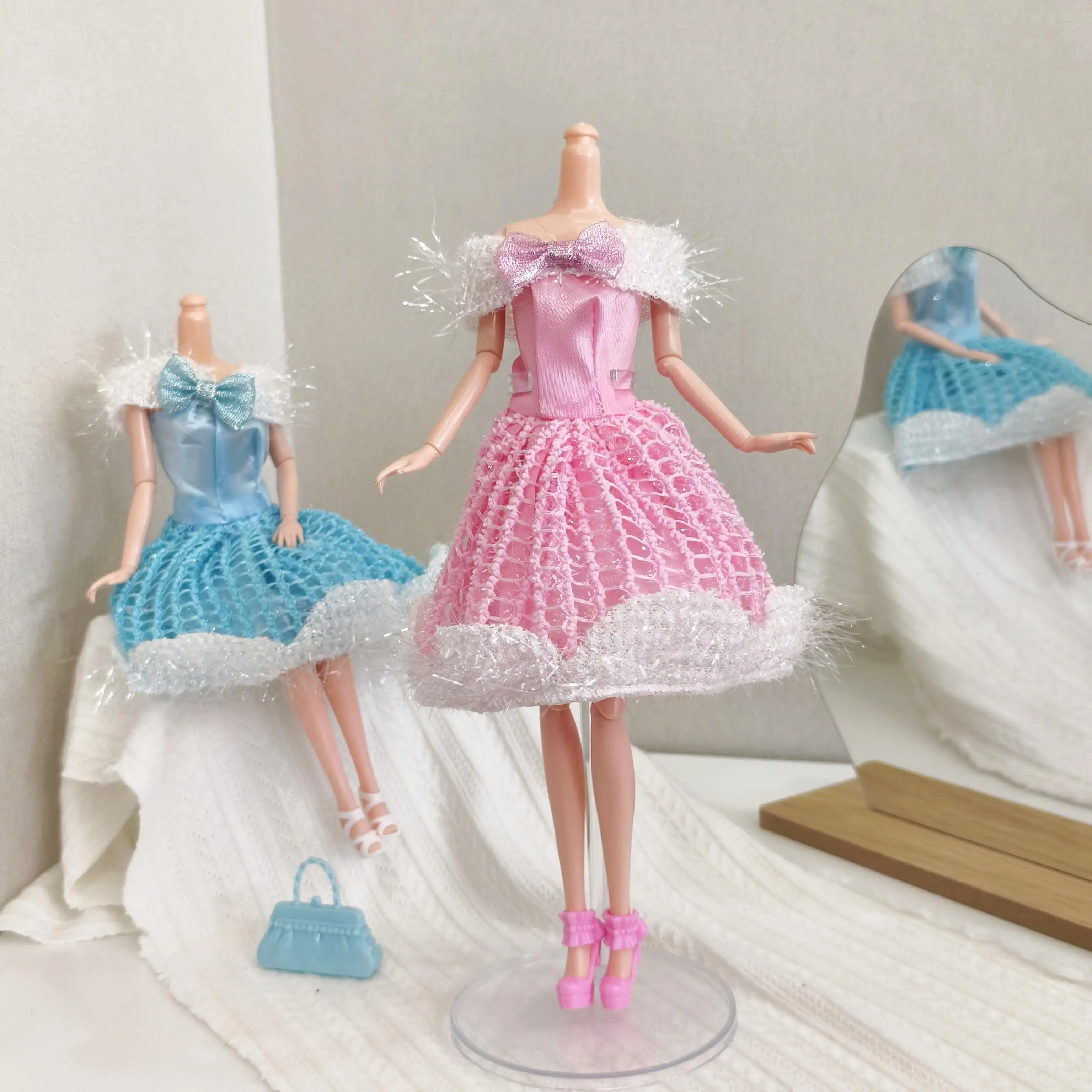 30 cm Supermodel Puppe Kleidung Zubehör Süße Schleife Prinzessin Kleid Mode Mädchen Dress Up Abendessen Kleid 1/6 Puppe Kleidung