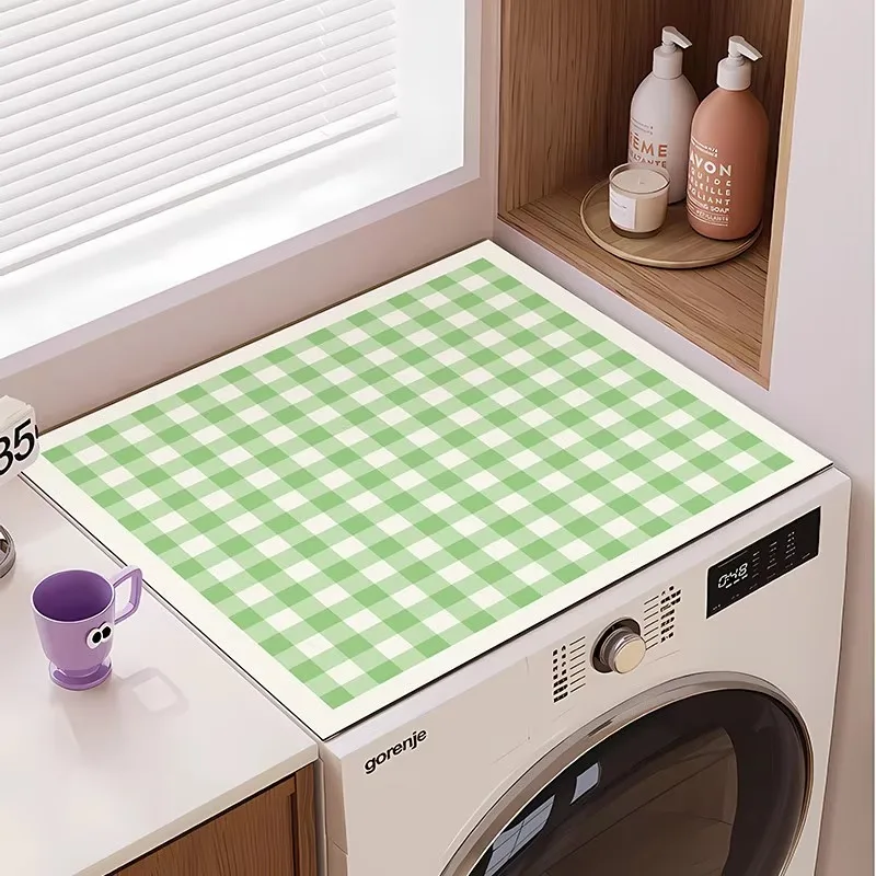 VIKAMA Color Plaid Drying Mat, Laundry Room & Bathroom Counter, Quick Dry & Machine Washable, Home Furniture Decor