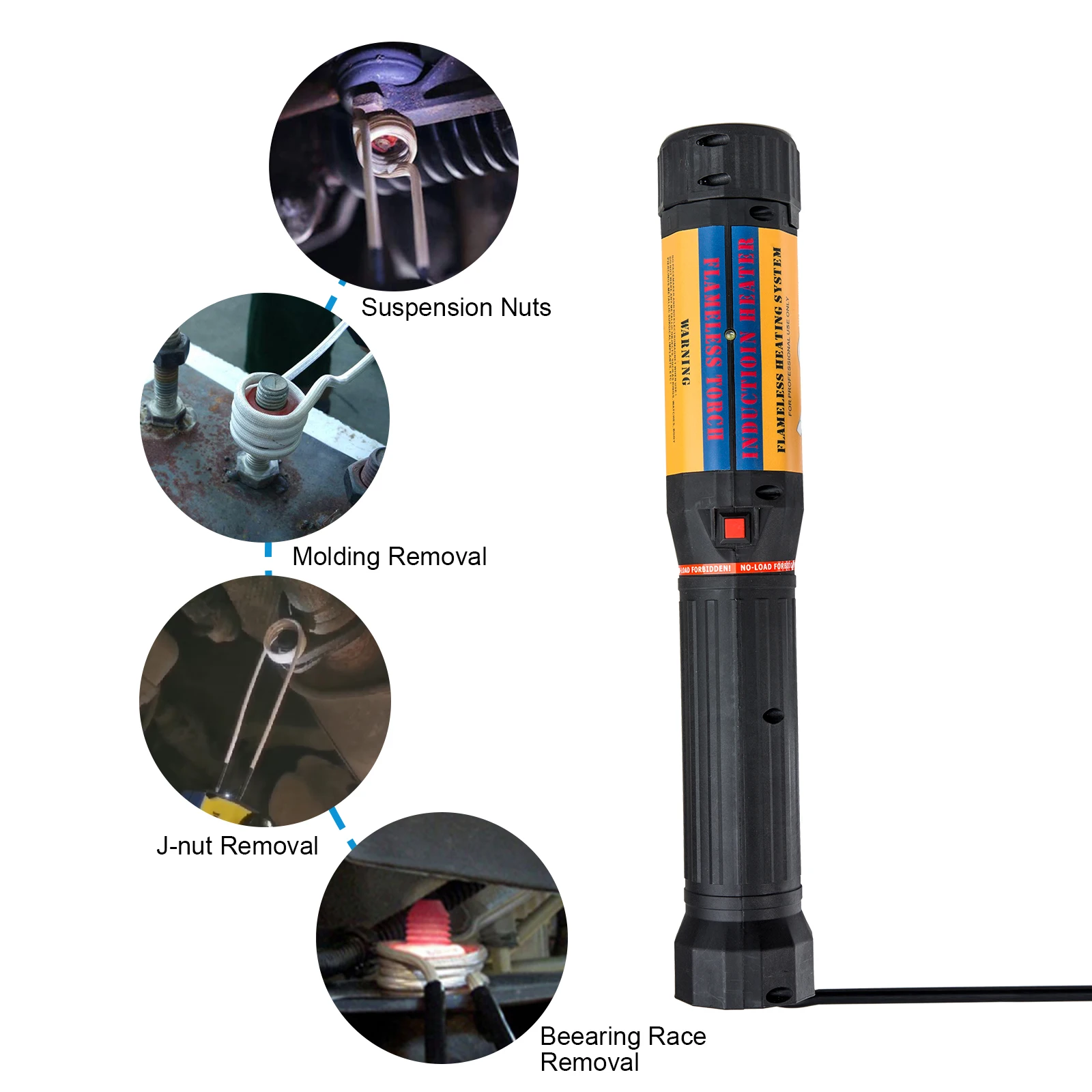 1250W Mini Flameless Magnetic Induction Heaters Car Bolt Remover Repair Tools 220v Spiral Induction Heating Element with 10 Coil