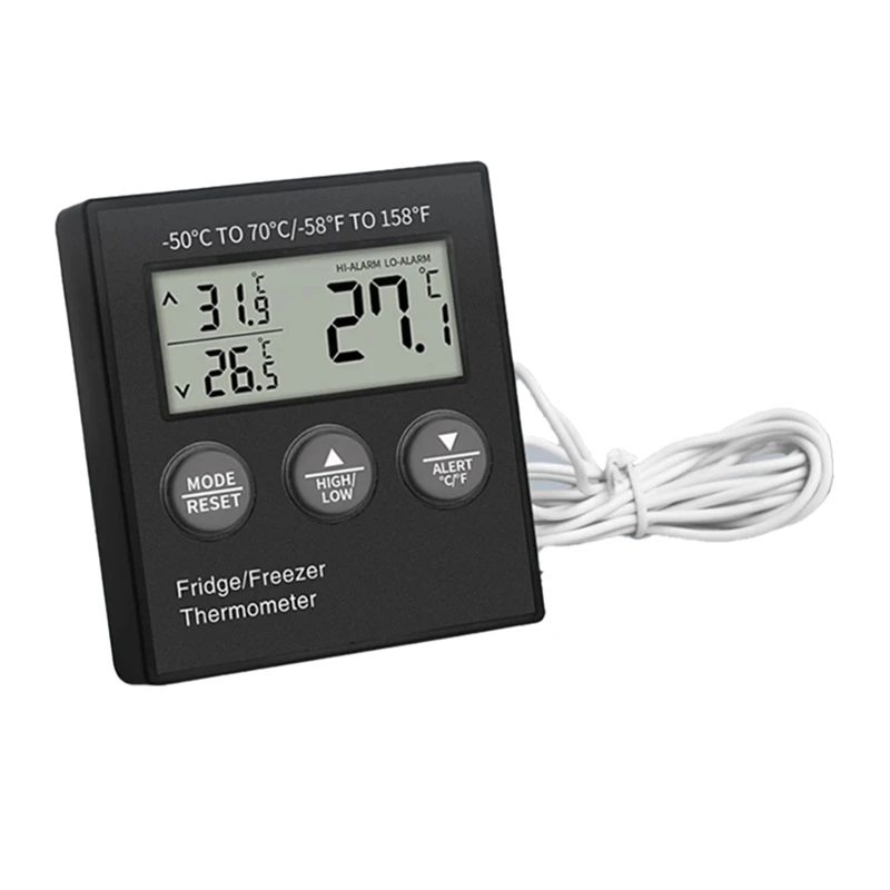 Digital Fridge Thermometer With Temperature Alarm LCD Display Digital Refrigerator Freezer Thermometer