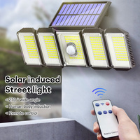 Solar Wall Light Human Body Induction Lamp Outdoor Waterproof Wall Lamp Remote Control Garden Lights 5 Head Sensor Street Light