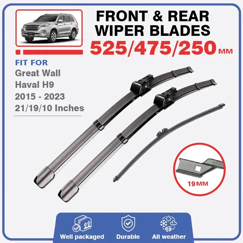 Wiper Blades For Great Wall Hover Haval H9 2015 - 2023 Front Rear Windshield Wipers Windscreen Window Car Accessories 2020 2021