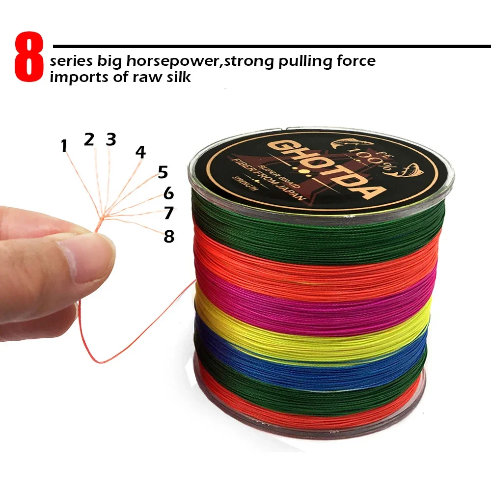 GHOTDA 300M 8X 4X FISHING Brand Super Strong Japan Multifilament PE braided fishing line 8 Strands 4 Strands