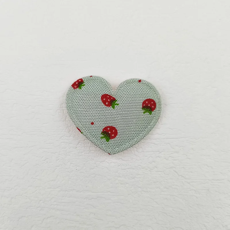 Niedliche gepolsterte Erdbeerherz-Applikation, Kinder-Stirnband-Accessoires, Schuhe, Hüte Dekorationsaufnäher, 60 Stück – Detail 7