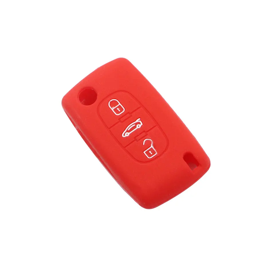 Flip Fob Folding Remote Silicon Key Case for Peugeot 306 407 807 Partner Citroen C2 C3 C4 C6 Berlingo Remote Fob Case 2 Button