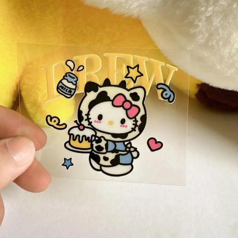 

Kawaii Sanrio Hello Kitty наклейки для трансферной печати, креативные мультяшные чашки, украшения для холодильника, наклейки «сделай сам», подарки друзьям