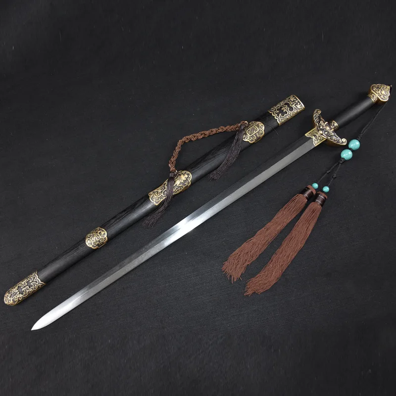 105cm metal real sword pattern steel medieval Chinese emperor Qianlong sword hand-forged hard sword crafts cold weapon katana