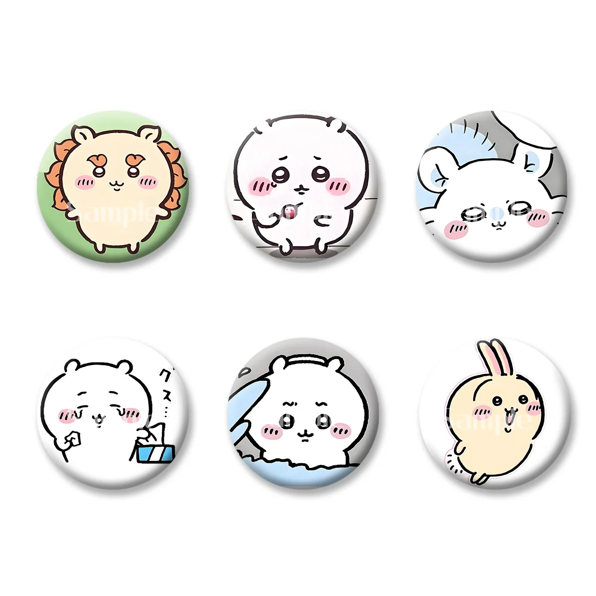 Flash Badge Cards Chiikawa Cute Style Anime Cartoon Souvenir Keychains Convenient Makeup Mirror Fridge Magnet ACG Accessories