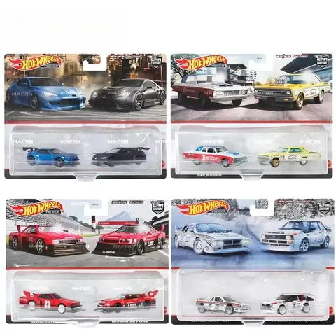 오리지널 핫 휠 프리미엄 자동차 문화 2 팩 어린이 소년 Voiture 1/64 다이 캐스트 Lexus Plymouth Belvedere 어린이를위한 장난감 선물
