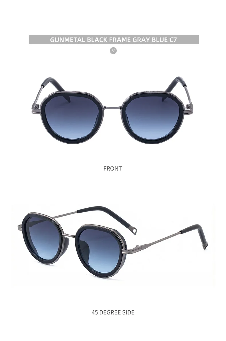 Runde Metallrahmen Punk-Sonnenbrille für Damen Vintage 2026 Luxus-Designer Sonnenbrillen Retro Elegante Schattierungen Modische Eyewear – Detail 17