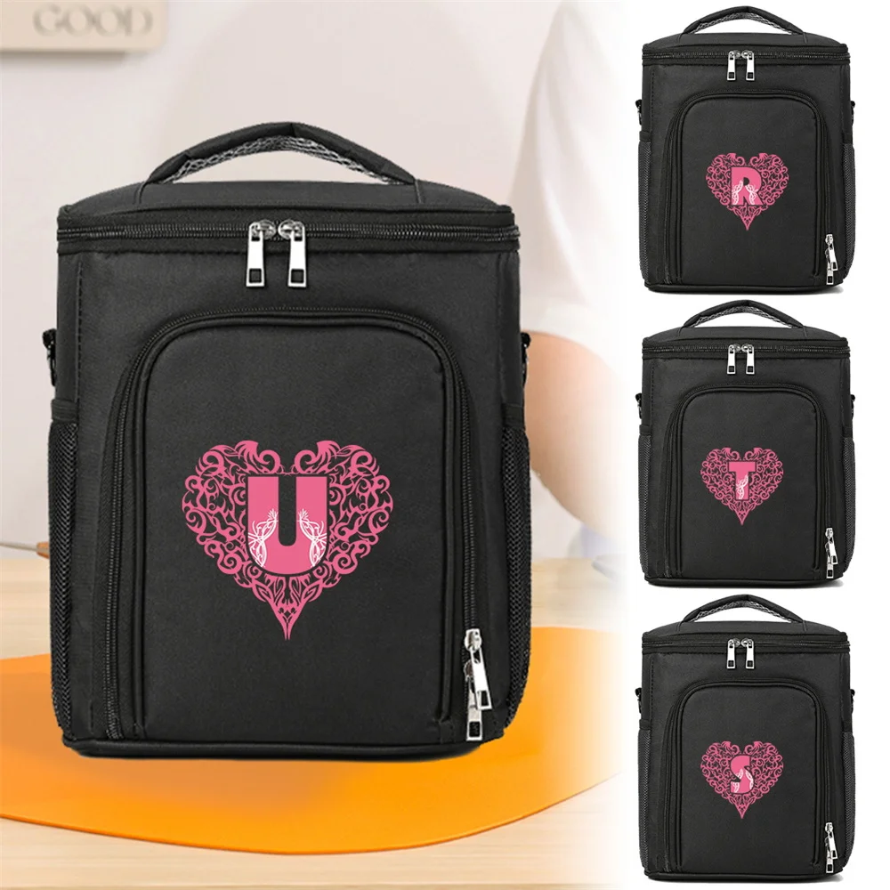 

Cooler Lunch Pack Lunch Box Portable Thermal Lunch Bags Love Letter Printing Series Durable Insulated Picnic Food Cooler Bags