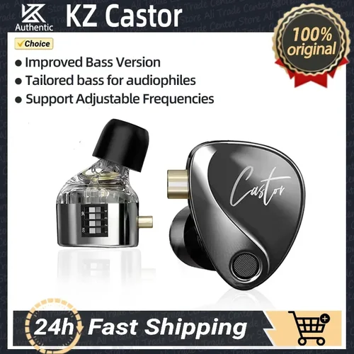 KZ Castor-auriculares HiFi con graves mejorados, controlador dinámico Dual, armadura equilibrada sintonizable de alta gama, intrauditivos con cable para música