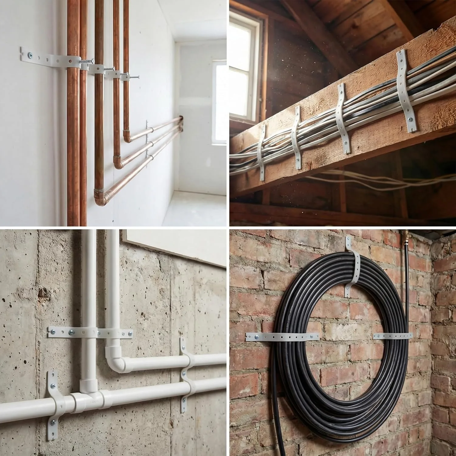 3/4‑inch Reinforced Flexible Plastic Straps, Heavy‑Duty Securing Belts for Pipe, Ductwork, Plumbing, Drainage,HVAC System Fixing