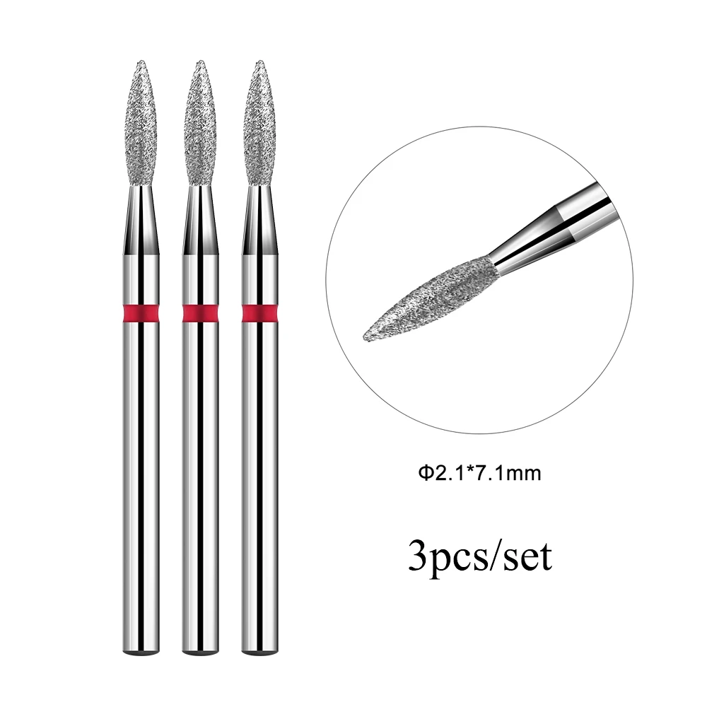 BNG 3 قطعة أداة قص الأظافر مثقاب الخشب المهنية مسمار الفن مانيكير لقمة ثقب الماس مسمار مزيل الجلد الميت أدوات 3/32 ''عرقوب