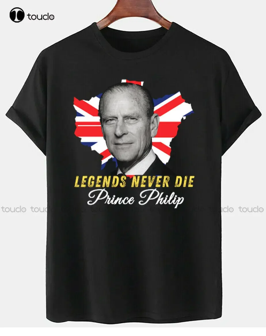 Prince Philip T Shirt Legend Never Die Shirt Britain Flag Graphic Shirt Unisex short sleeve shirts for men
