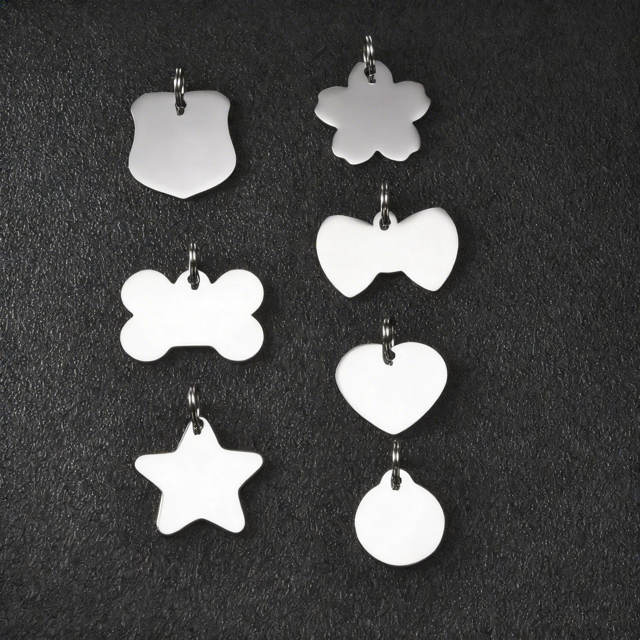 5pcs Safety Bone Dog Tag Charm for Pets, Stainless Steel Silver Blank NO ID Pendants,  Puppy Charms Jewelry Wholesale