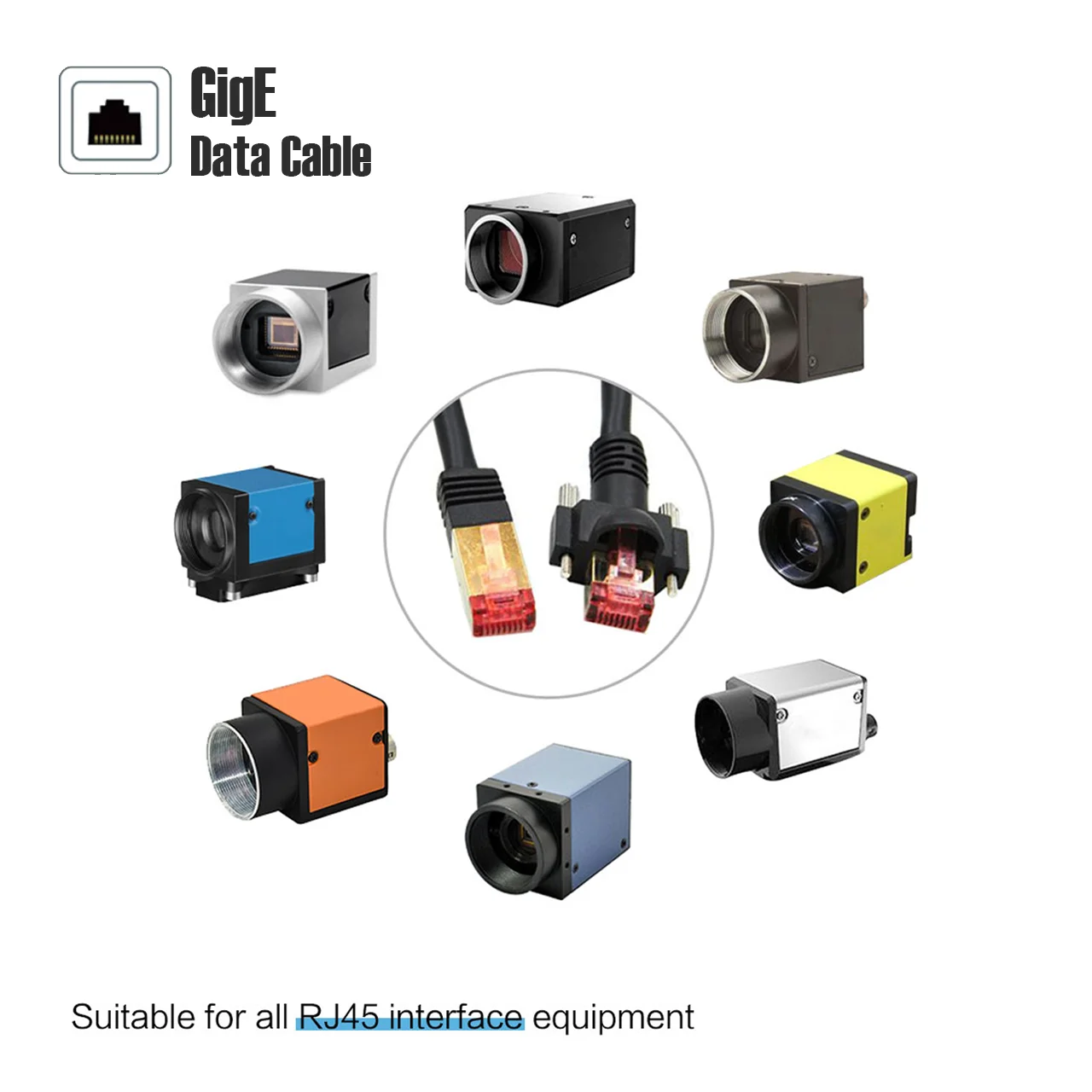 

Low-cost Machine Vision Industrial Ethernet Cable Lock Horizontal Drag Chain 10 Gige Ethernet Cable with Thumbscrews