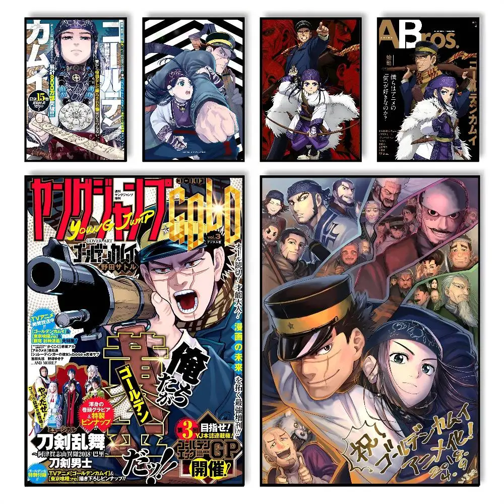 G-Golden K-Kamuy ANIME Poster, klebrige Wand, wasserdicht, für Zuhause, Wohnzimmer, Schlafzimmer, Bar, ästhetische Dekoration