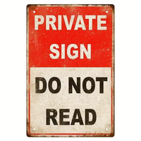 1pc, Private Sign Do Not Read Funny Sign Metal Sign 12x8 Inch, Vintage Retro Wall Art Decor, Home Decor, Garage Decor