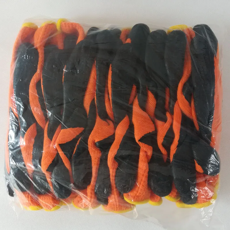 

work gloves winter anti-slip wear-resistant safety handwear construction workshop safety gloves black crinkle latex palm coated