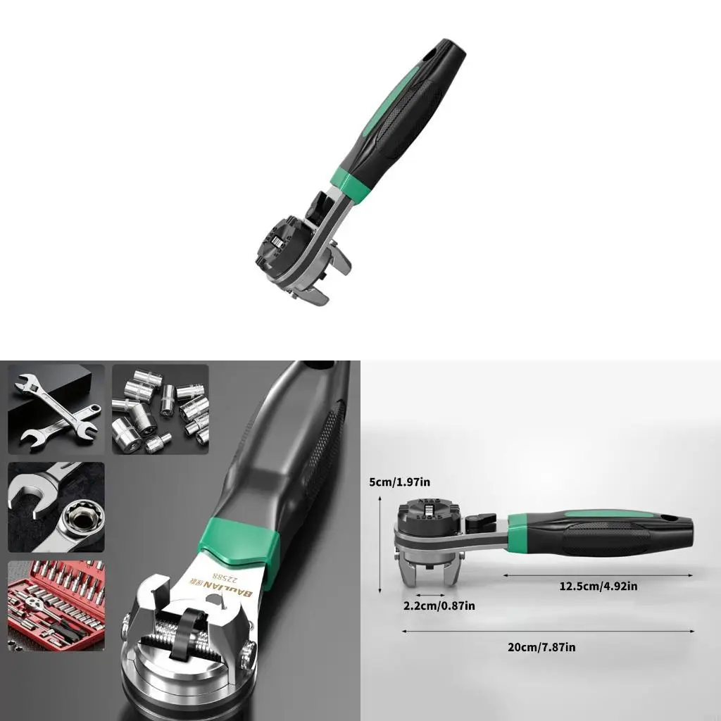 

Wrench Manual Ratchet Wrench Tool Applicable 1/4-7/8 Wrench Tool Repair Hand Tool Adjustable Wrench Accessories M4YD