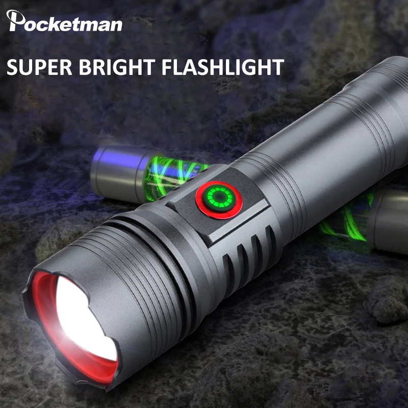 lanterna-led-super-brilhante-recarregavel-usb-c-com-zoom-A-prova-d'agua-tatica-com-6-modos-para-camping-e-emergencias