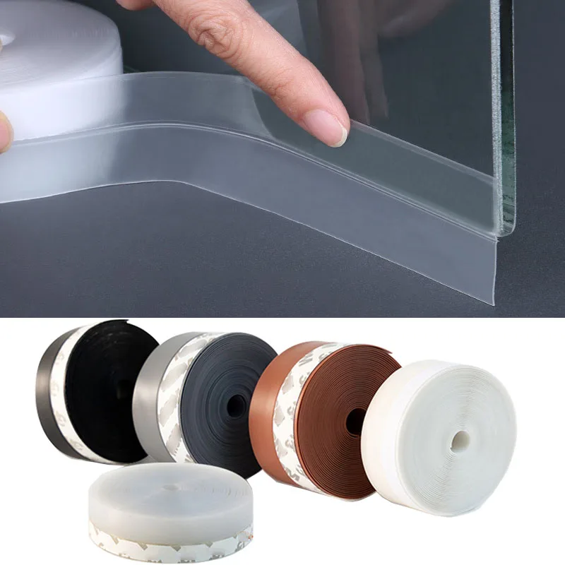 5M Door Bottom Seal Strip Weather Window Rubber Sound Insulation Weatherstrip Windproof Dust Adhesive Door Bottom Sealing Tapes