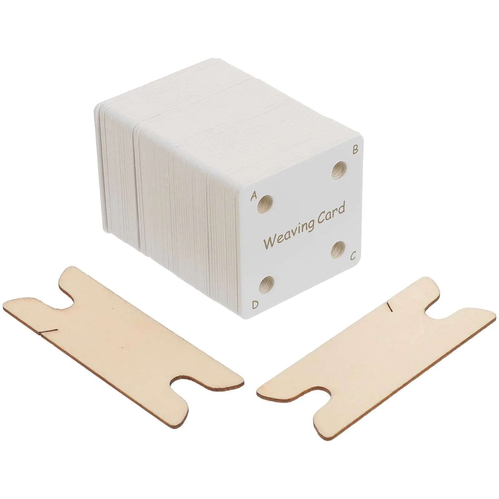 

1 set Weaving Kit 60 Tablets 2 Wood Shuttles Diy Card Tool Set For Weaving With Shuttle Sewing Craft Supplies Desktop