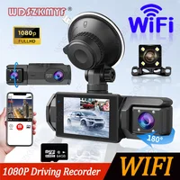 Cámara de salpicadero WIFI de 3 lentes para coche, 2cam, cámara frontal interior, grabadora de vídeo 1080P, Dashcam, caja negra, DVR para coche, cámara de visión trasera opcional camara grabación para coche,cámara