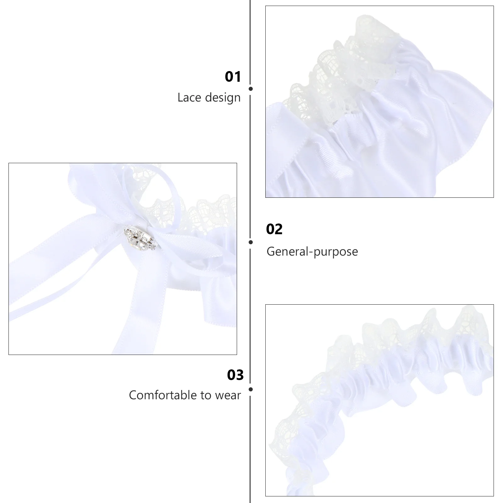 

1Pair High Elastic Lace Garter Sexy Bridal Accessory Comfortable Leg Band for Wedding Ceremony Reception Women Garter