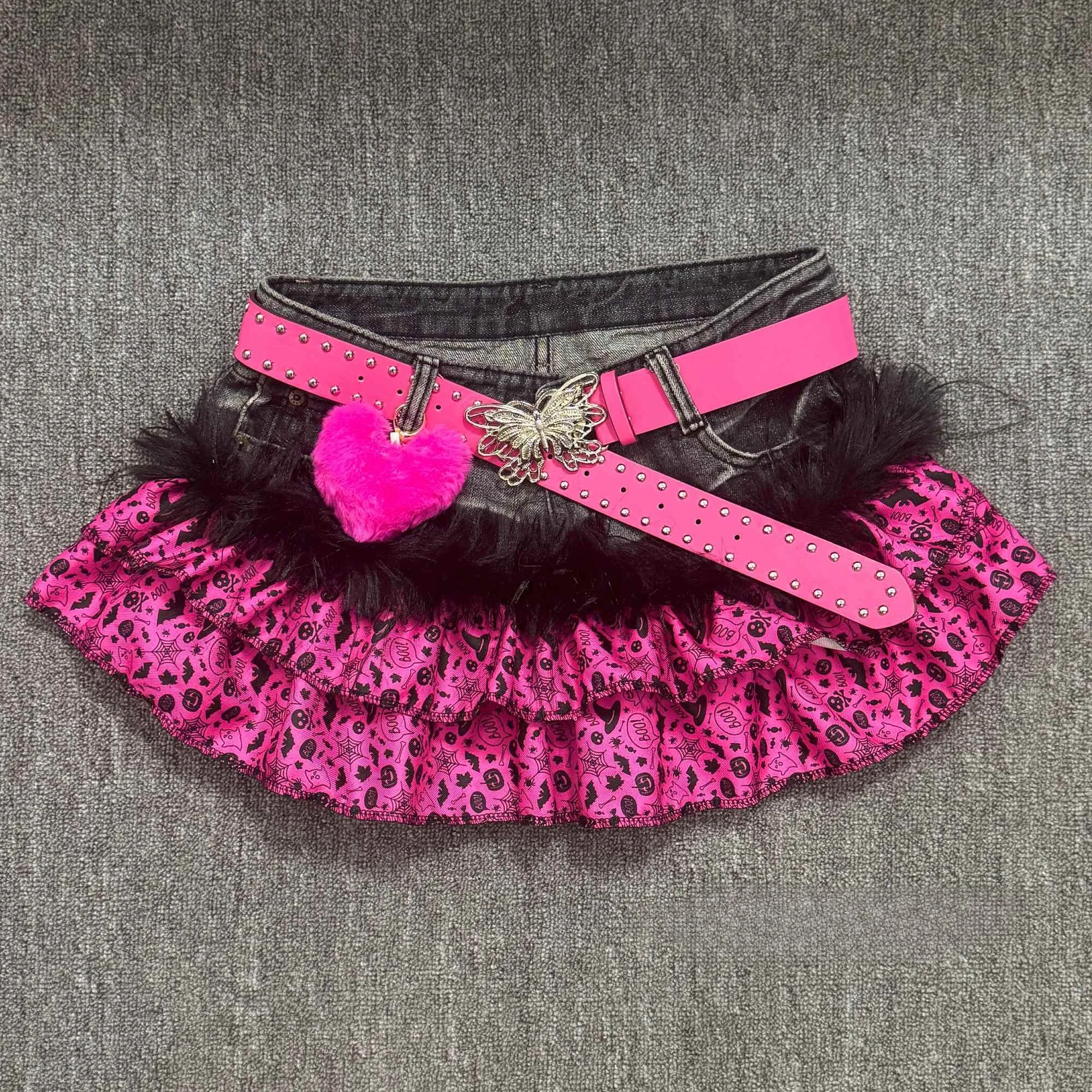 Lässiger amerikanischer Vintage-Minirock für Damen, Y2K-Subkultur, Punk-Retro-Stil, sexy, schmaler Jeansrock, Party-Outfits, Teenager-Mädchen 2026