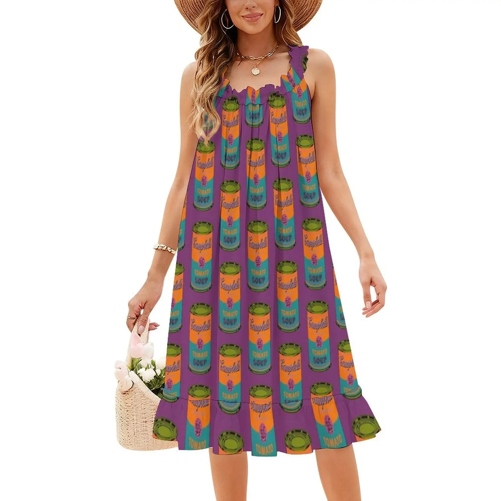 Warhol حساء الأزهار سموك فستان للنساء الربيع الصيف فستان كاجوال للحزب Warhol Popart البوب الفن حساء يمكن الملابس النسائية #4