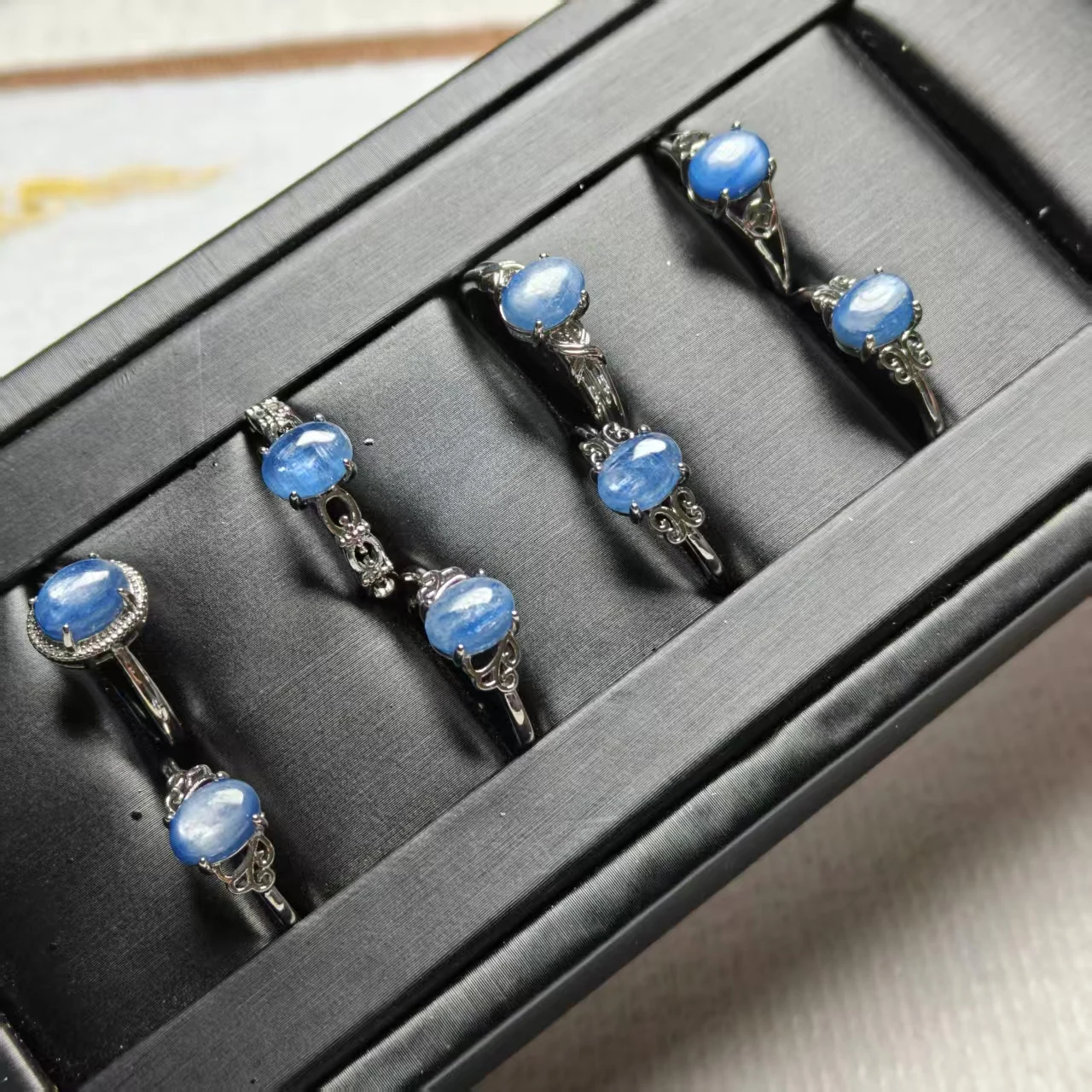 Großhandel Natürlicher Kyanit 6-14mm Verschiedene Arten Ringdesign Trendig und Vielseitig Einfach und Modisch Unisex Live Ring Geschenk – Detail 3