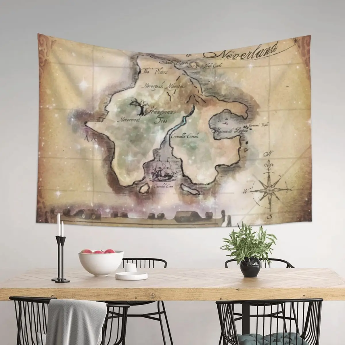 

Classic Neverland Map Blanket King Size Tapestry Tapete For The Wall Bathroom Decor Wall Decor Hanging Tapestry