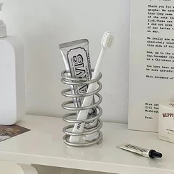 Stainless Steel Toothbrush Holder Makeup Brush Storage Rack Vase Pen Holder Home Desktop Decoration Ornaments