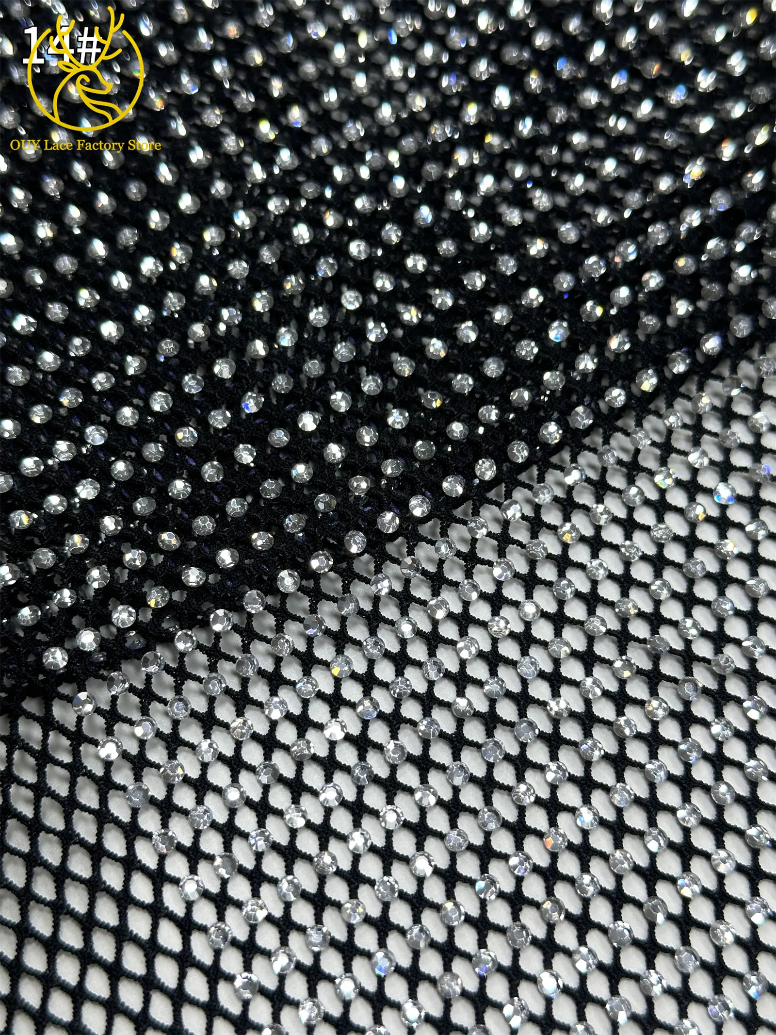 2,5 Yards Hochwertiger Dubai Edelstein-Netzspitzenstoff Hochqualitative Afrikanische Spitze Nigerianischer Steinspitzenstoff für Damen-Abendkleider – Detail 23