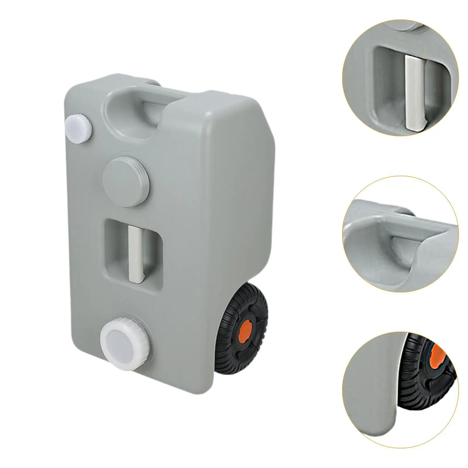 عربة خزان المياه المحمولة RV سعة 25 لترًا احترافية مع عجلتين كبيرة لمياه الصرف الصحي