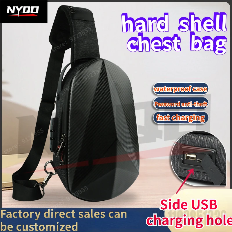 Hard Shell Chest Bag Men's Messenger Shoulder Waist  Fashion Scooter Bag Outdoor Backpack Motorcycle Backpack dry bag