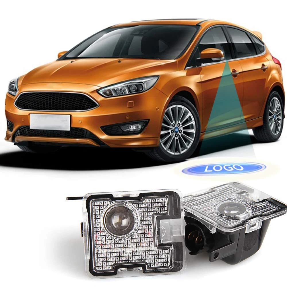 2Pcs Car Side Led Lighting Sign Projection Lamp Rearview Mirror Lighting Welcome Light For Fox Focus Rs St