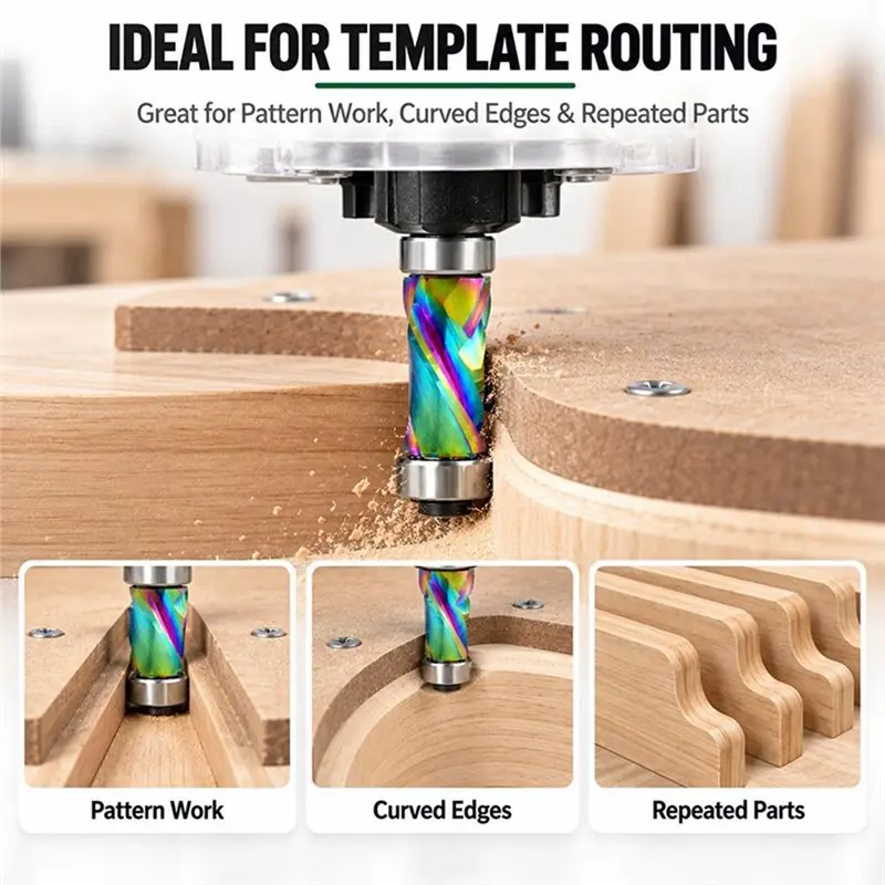 AB42-Flush Trim Router Bit With Top Bearing, 1/4