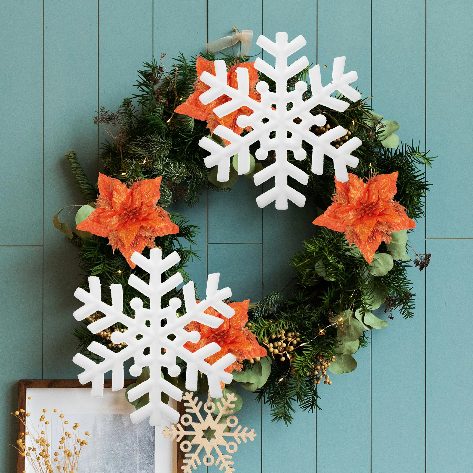 

3Pcs Christmas Snowflake Unfinished DIY Ornament Craft Kit for Kids Light Comfortable Safe Creative Art Decoration White