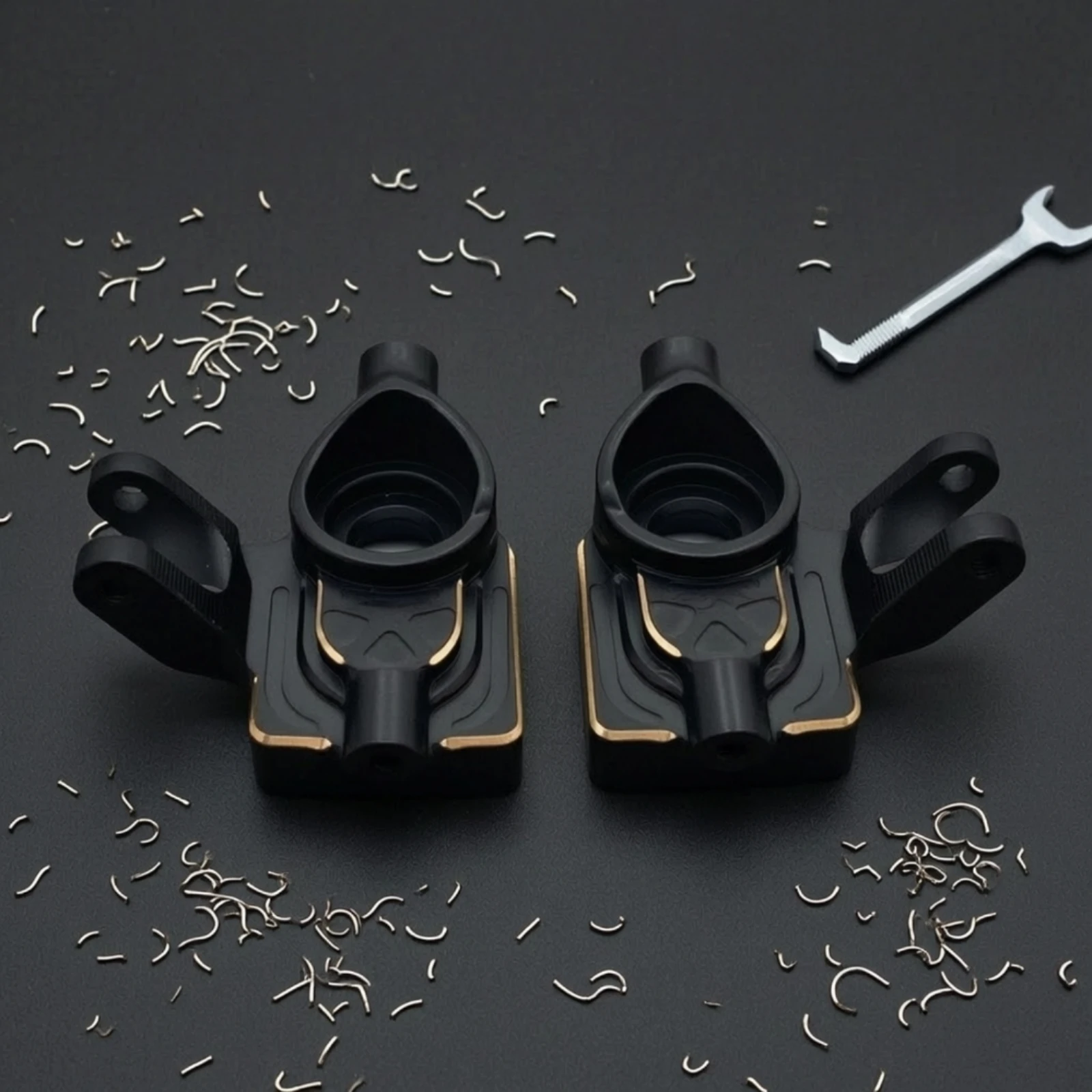 Brass Front Steering Knuckle Replacement Brass Steering Knuckle RC Car Part Electrophoretic Hardware Heavy Duty for Builders