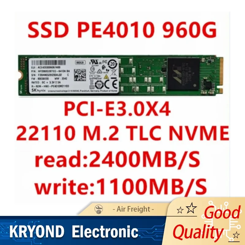 

Твердотельный накопитель Enterprise PE4010 PE3110 PE6010 960 G 1 ТБ M.2 22110 PCIe NVMe для Hynix