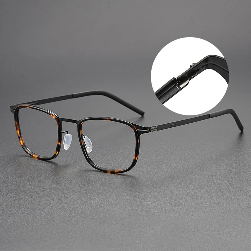 Germany Brand Design Ultralight Square Glasses Frame for Men Optical Myopia Eyeglasses Women Screwless Business Full Rim Eyewear