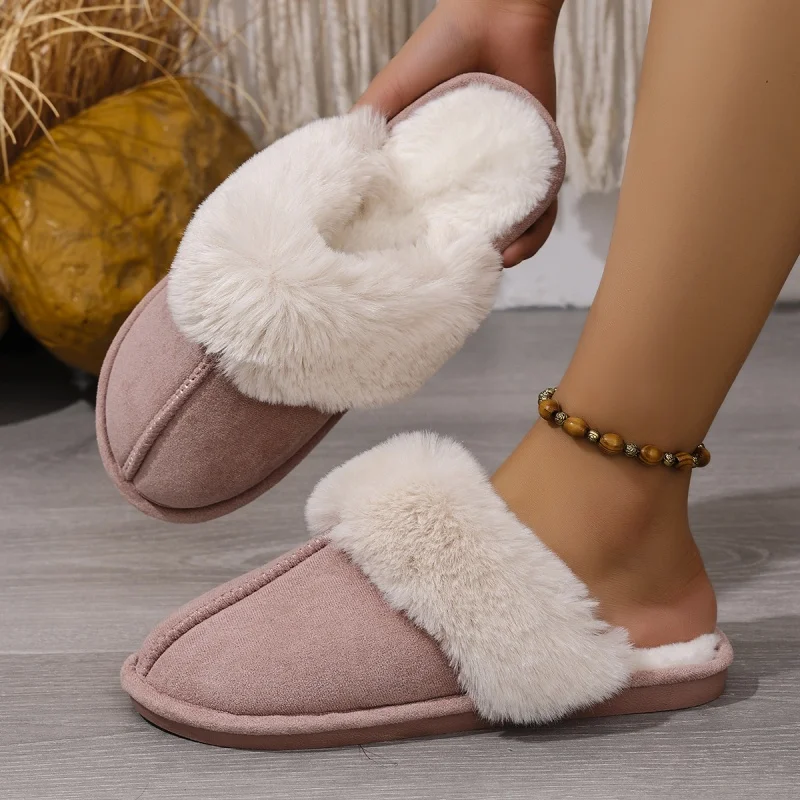 Women's Fluffy Memory Foam Slippers Fluffy Winter Indoor Outdoor Household Shoes