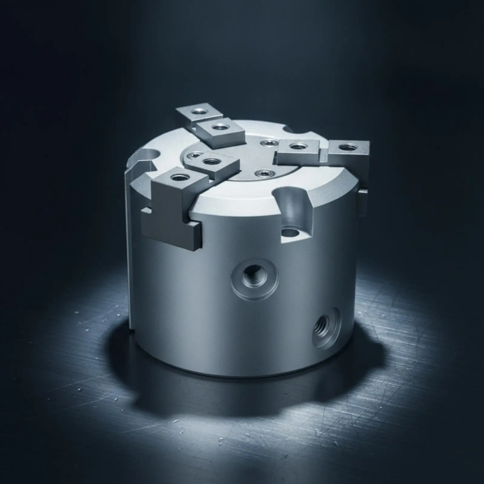 Pneumatic Grip Tool Three Jaw Chuck Double Acting Cylinder M5 Thread Precision Clamping for Automation Specialist Workflow